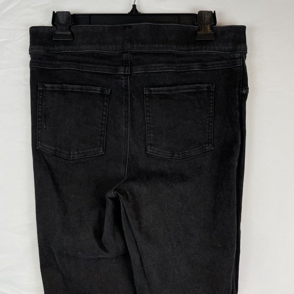 Spanx Jegging Women's Size Large Black Distressed Raw Hem Performance Stretch - Picture 5 of 13